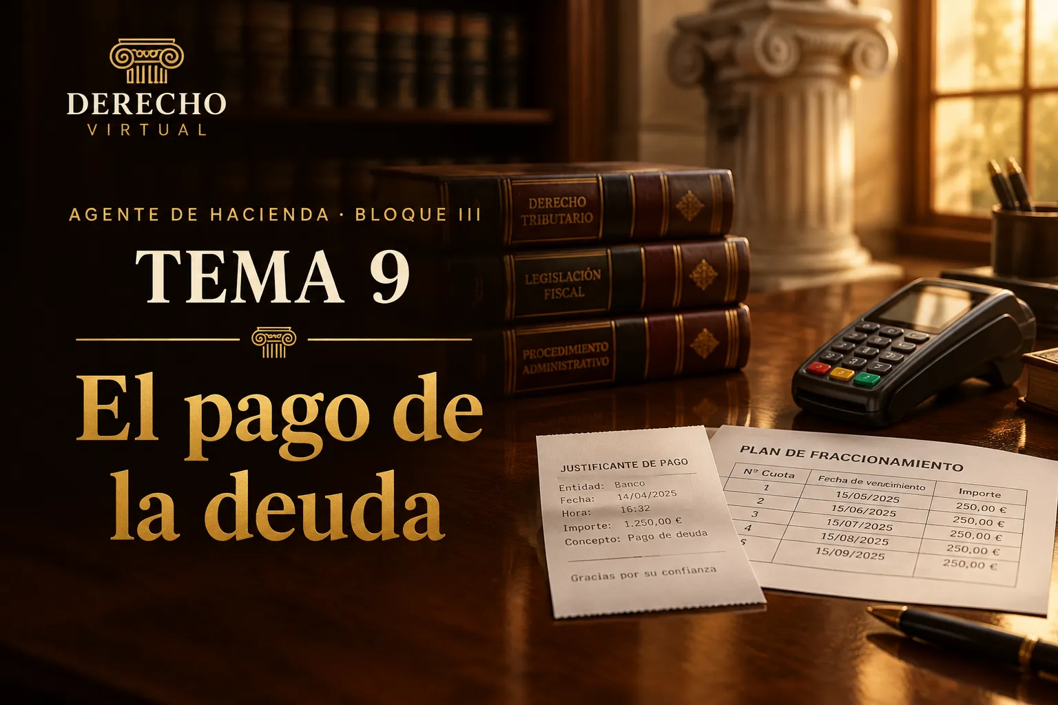 Miniatura del tema 9: Extinción de la deuda (I): el pago, aplazamiento y fraccionamiento