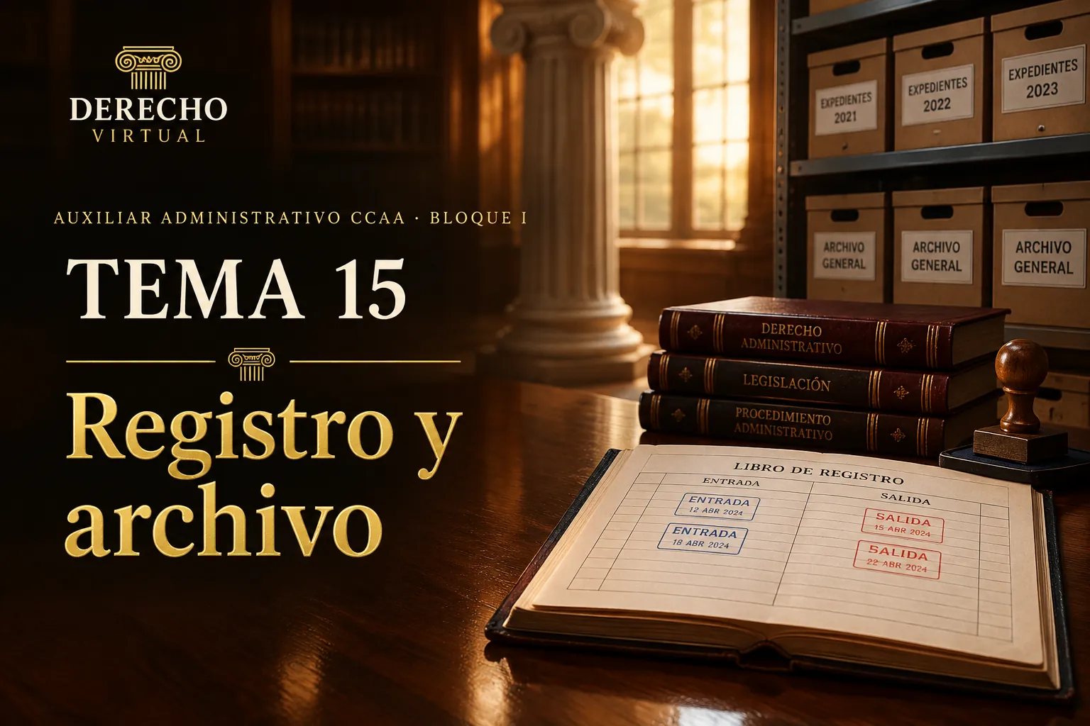 Miniatura del tema 15: Documentos, registro, archivo y acceso a los documentos administrativos