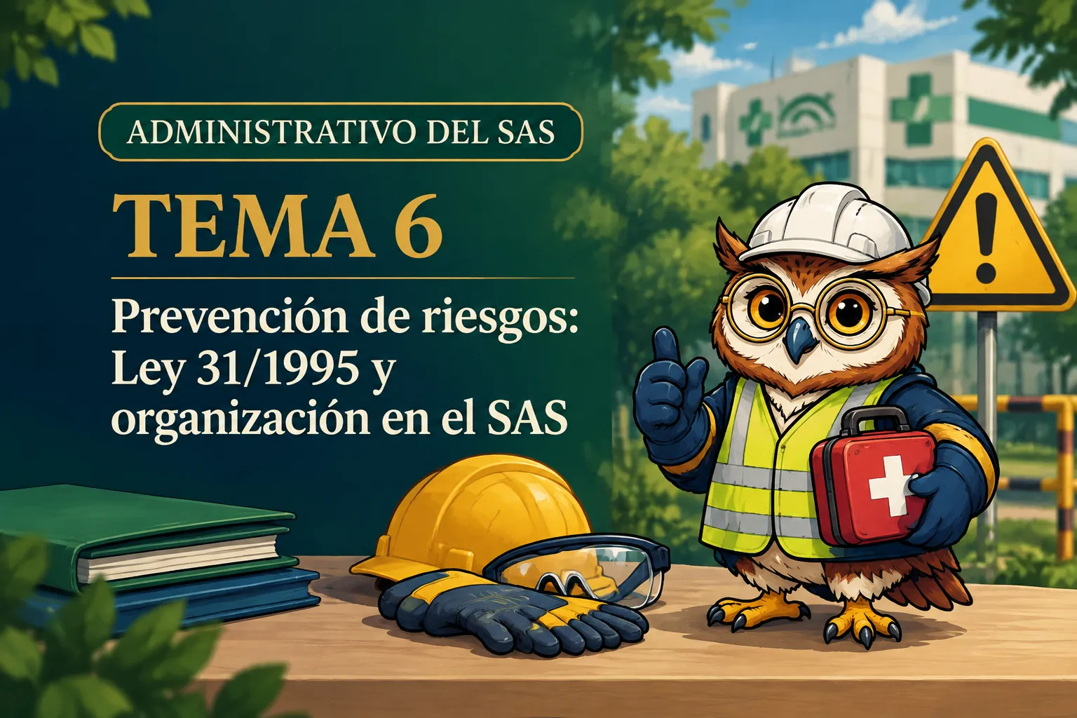 Miniatura del tema 6: Prevención de riesgos: Ley 31/1995 y organización en el SAS