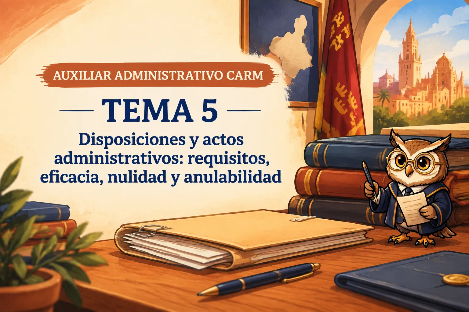 Miniatura del tema 5: Disposiciones y actos administrativos: requisitos, eficacia, nulidad y anulabilidad