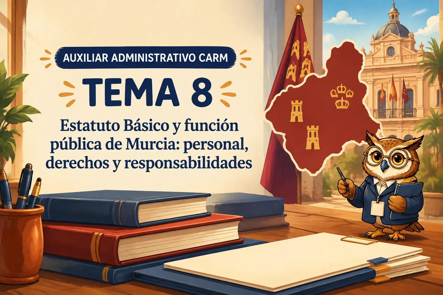 Miniatura del tema 8: Estatuto Básico y función pública de Murcia: personal, derechos y responsabilidades