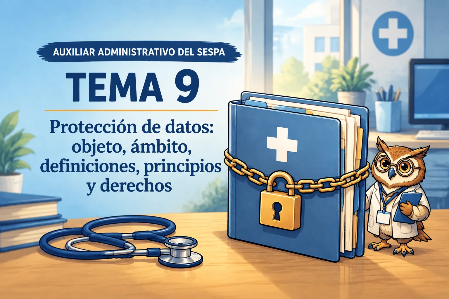 Miniatura del tema 9: Protección de datos: objeto, ámbito, definiciones, principios y derechos
