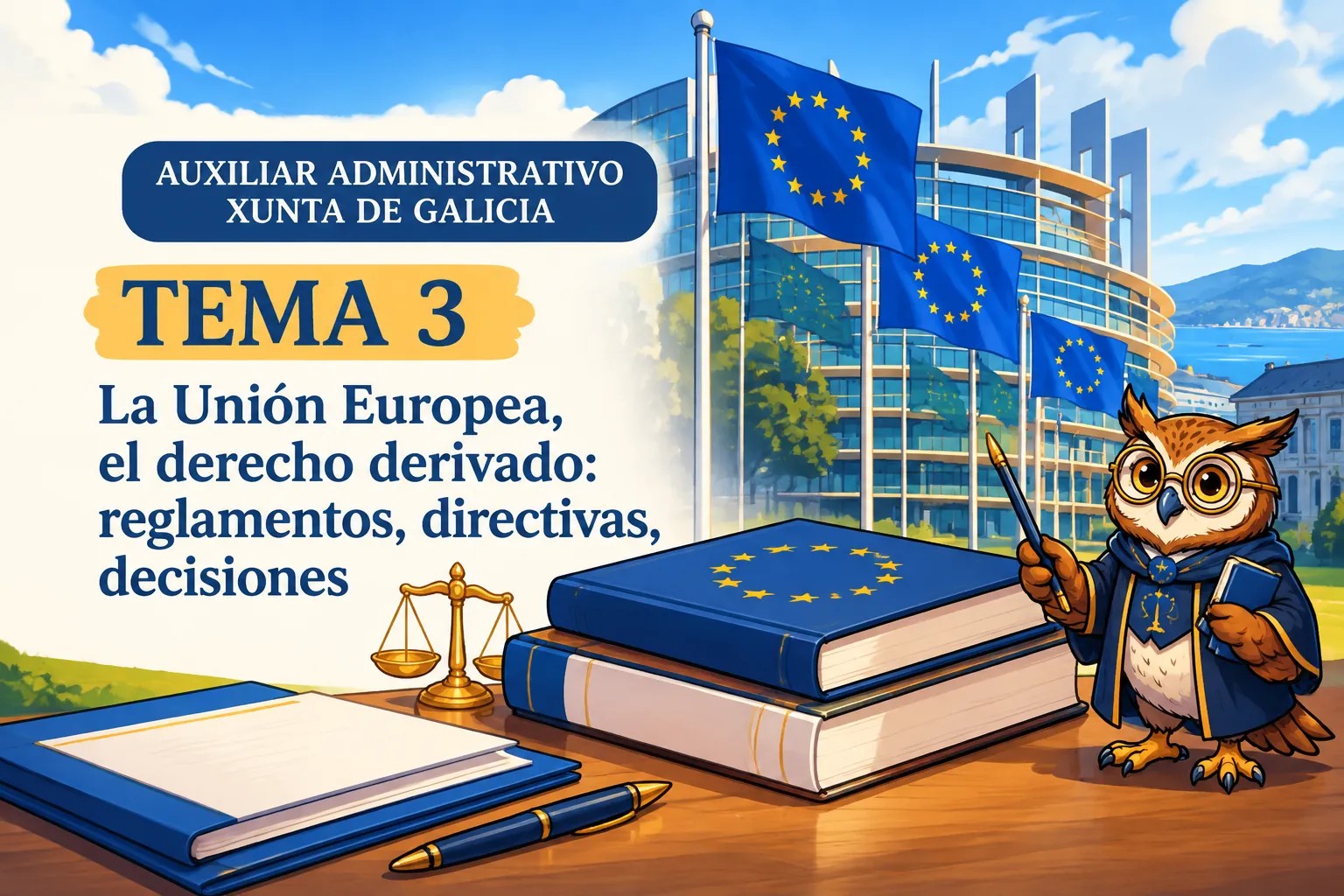 Miniatura del tema 3: La Unión Europea, el derecho derivado: reglamentos, directivas, decisiones