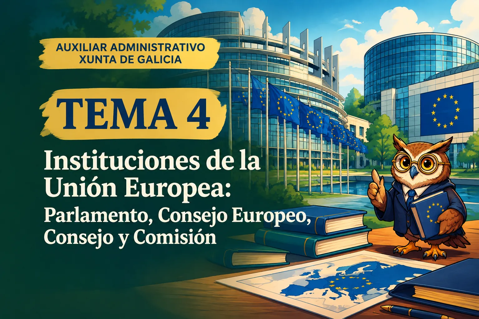 Miniatura del tema 4: Instituciones de la Unión Europea: Parlamento, Consejo Europeo, Consejo y Comisión