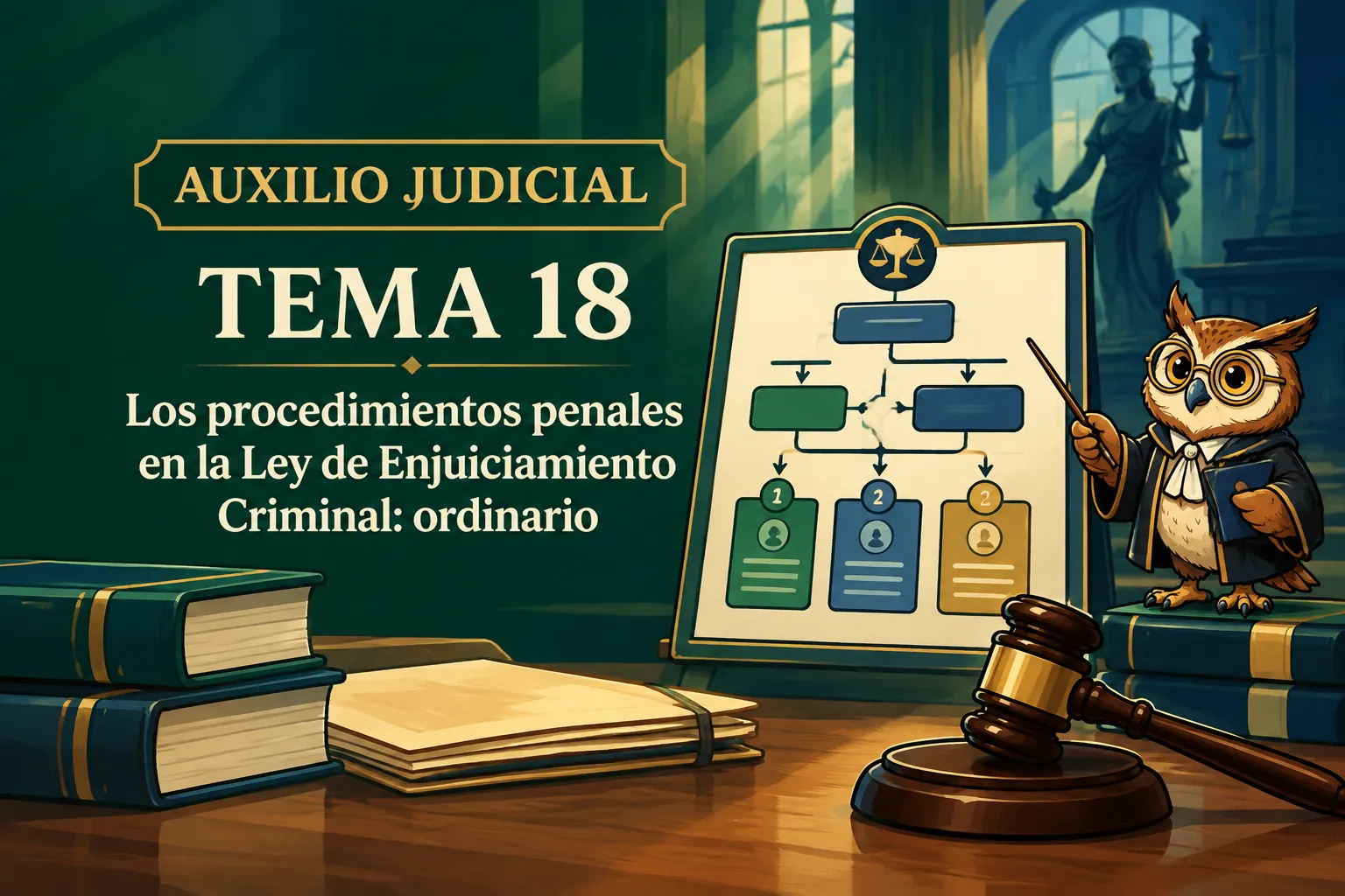 Miniatura del tema 18: Los procedimientos penales en la Ley de Enjuiciamiento Criminal: ordinario