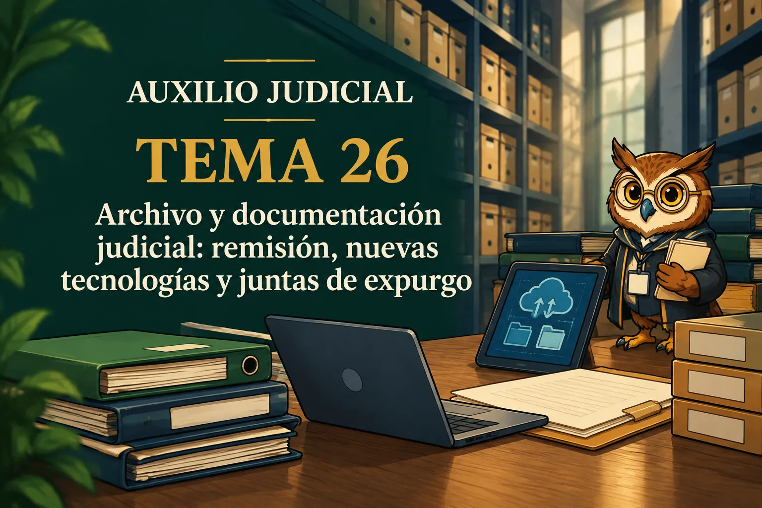 Miniatura del tema 26: Archivo y documentación judicial: remisión, nuevas tecnologías y juntas de expurgo