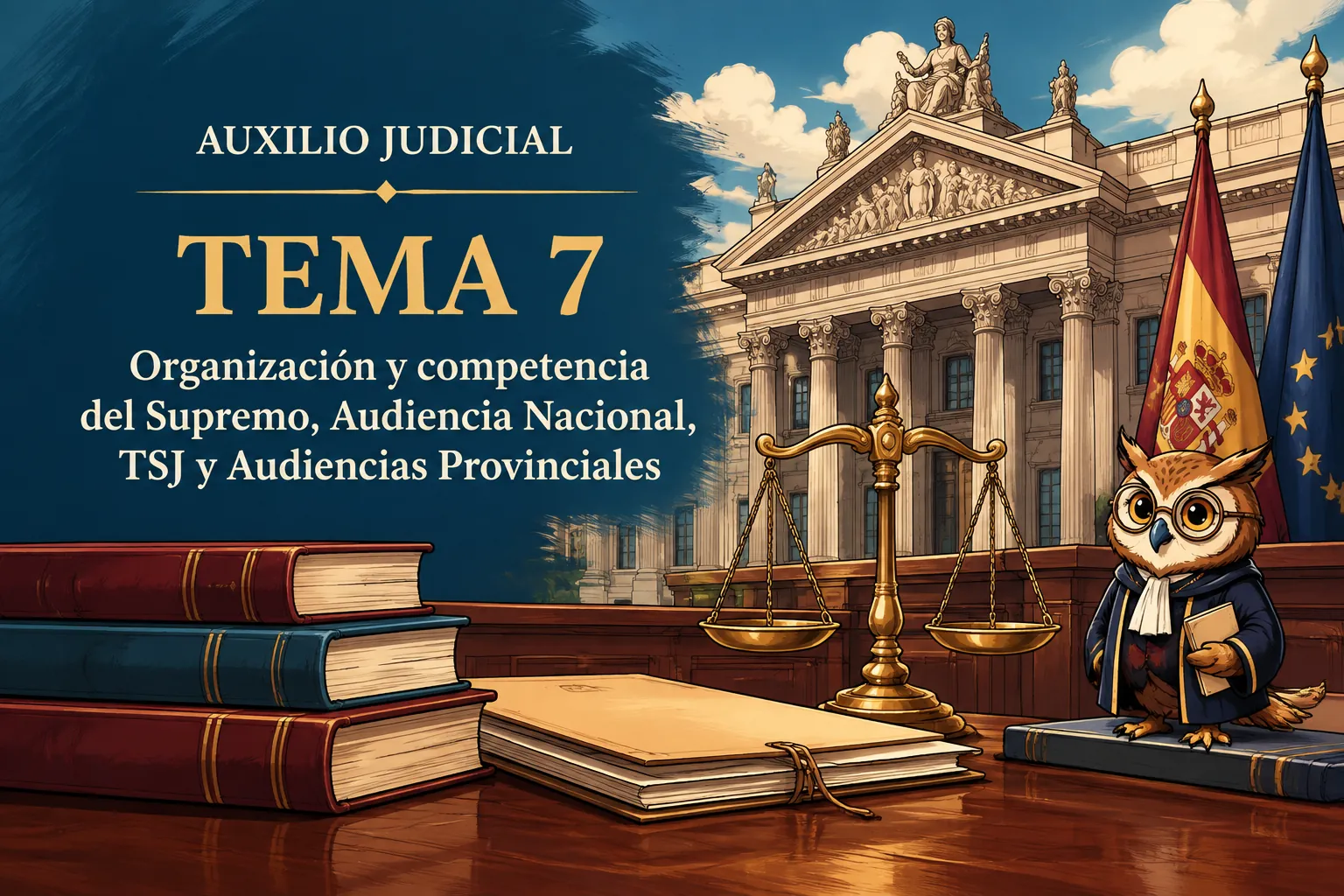 Miniatura del tema 7: Organización y competencia del Supremo, Audiencia Nacional, TSJ y Audiencias Provinciales