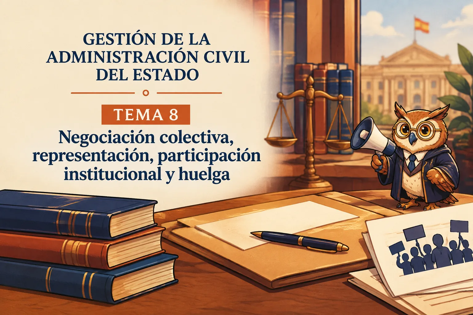 Miniatura del tema 8: Negociación colectiva, representación, participación institucional y huelga