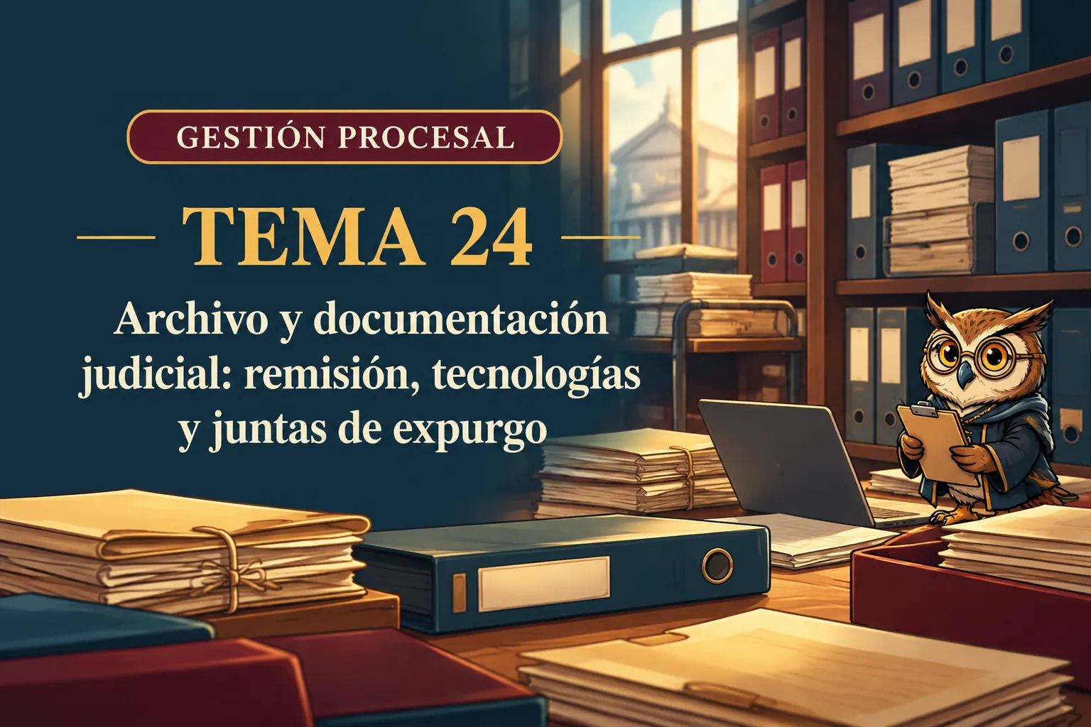 Miniatura del tema 24: Archivo y documentación judicial: remisión, tecnologías y juntas de expurgo