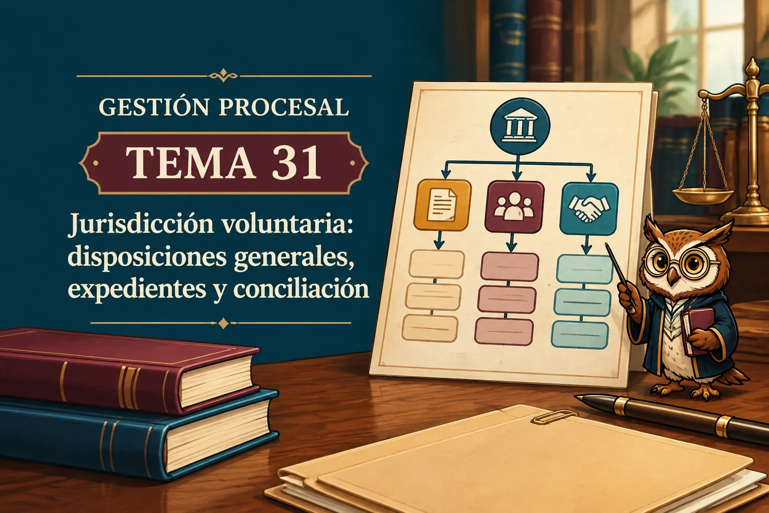 Miniatura del tema 31: Jurisdicción voluntaria: disposiciones generales, expedientes y conciliación