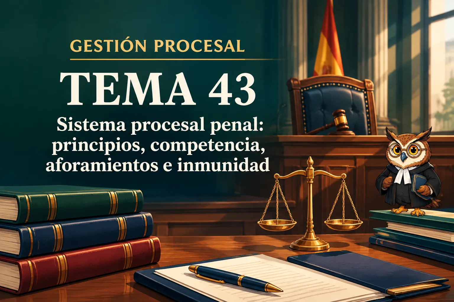 Miniatura del tema 43: Sistema procesal penal: principios, competencia, aforamientos e inmunidad