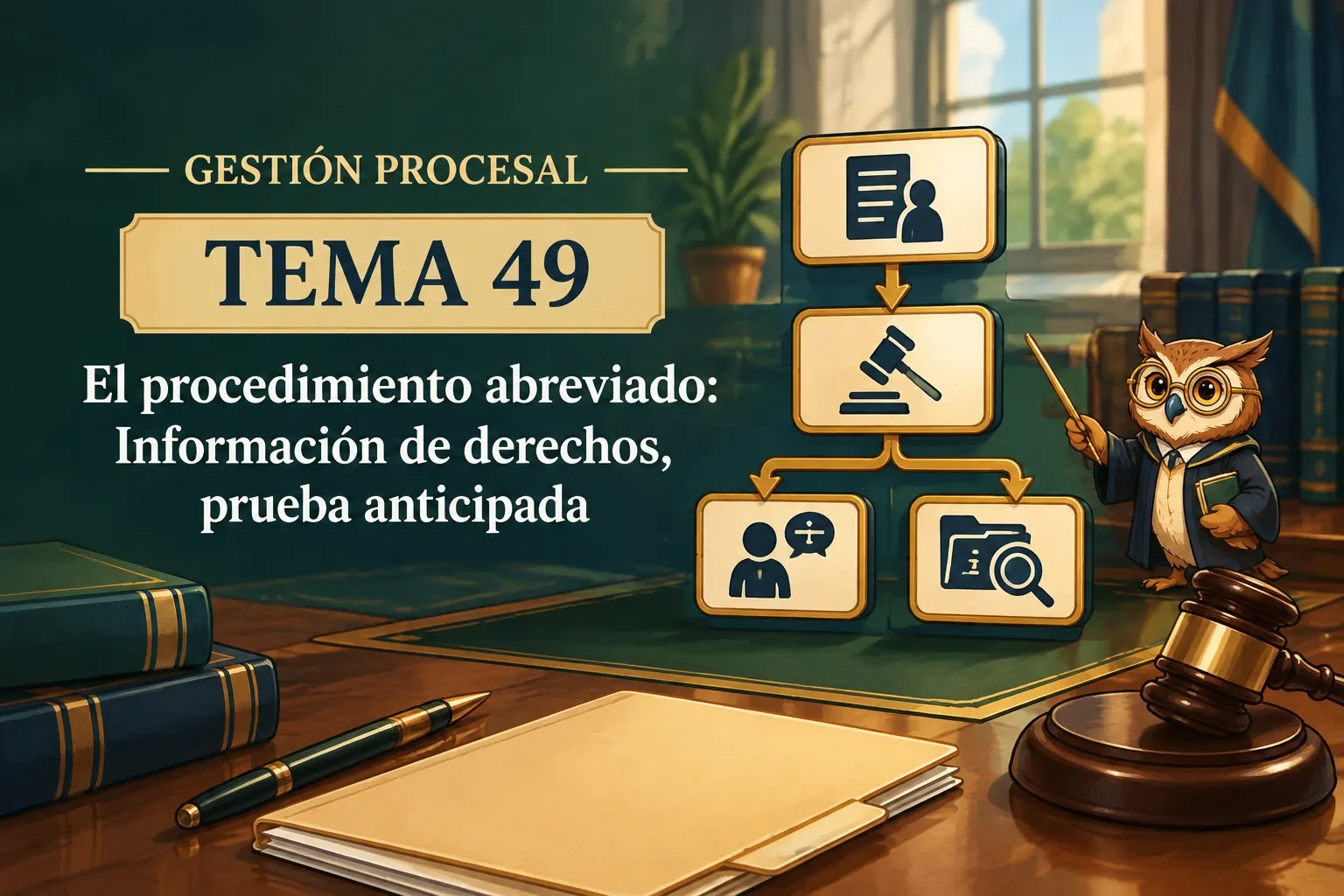 Miniatura del tema 49: El procedimiento abreviado: Información de derechos, prueba anticipada