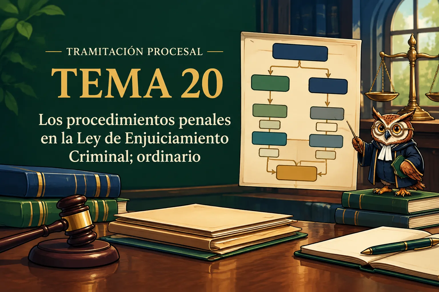 Miniatura del tema 20: Los procedimientos penales en la Ley de Enjuiciamiento Criminal; ordinario