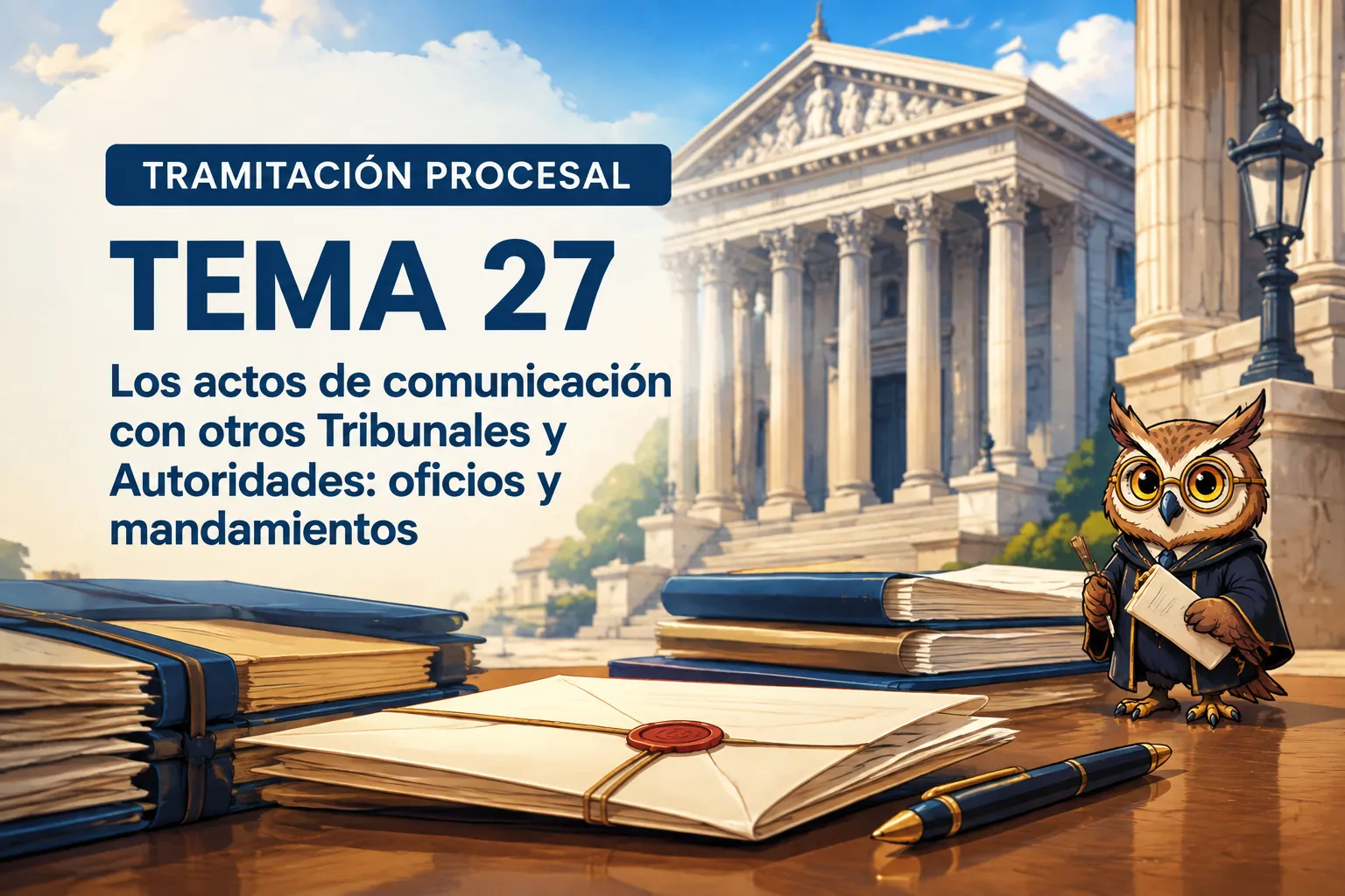 Miniatura del tema 27: Los actos de comunicación con otros Tribunales y Autoridades: oficios y mandamientos