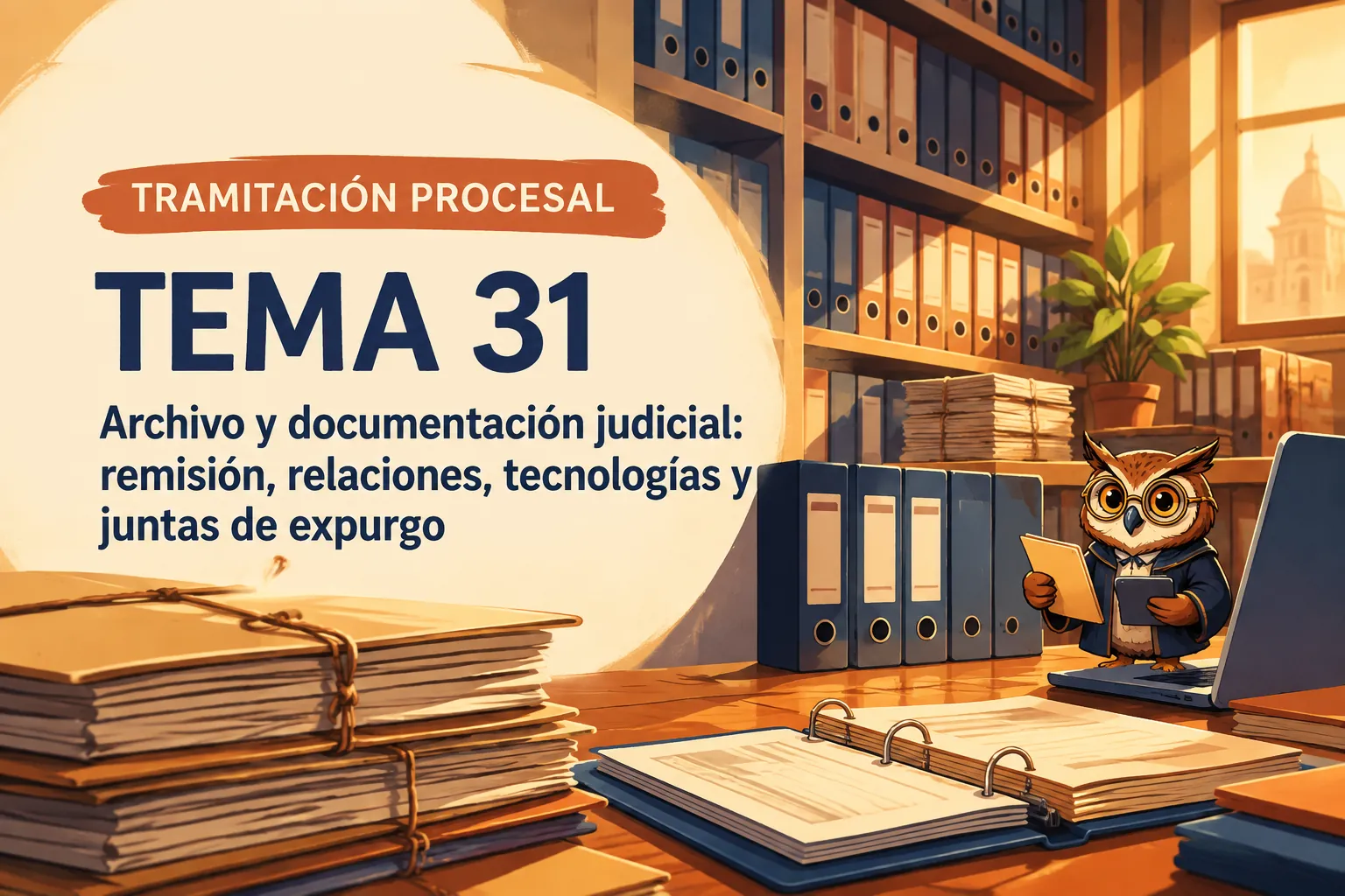 Miniatura del tema 31: Archivo y documentación judicial: remisión, relaciones, tecnologías y juntas de expurgo
